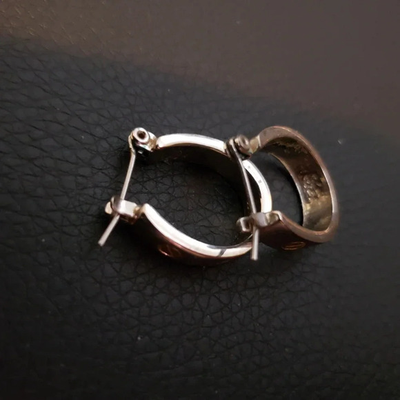 *EARRINGS,  silver and gold tone - Picture 4 of 5